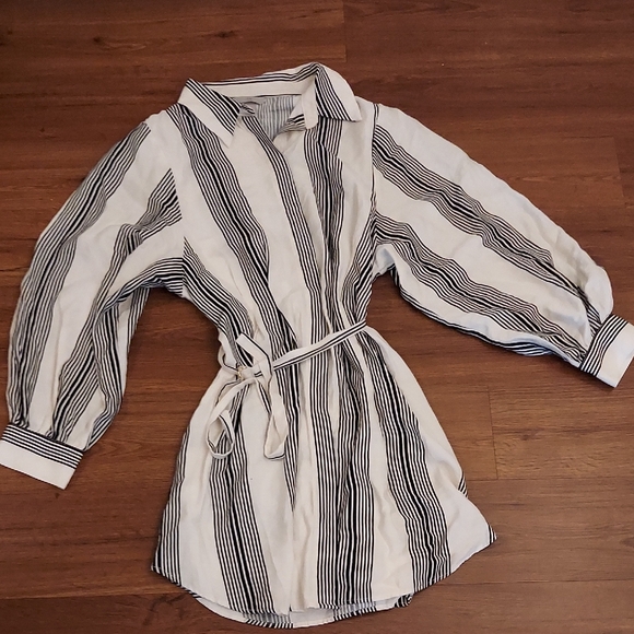 Belted Shirt Dress - Picture 1 of 6